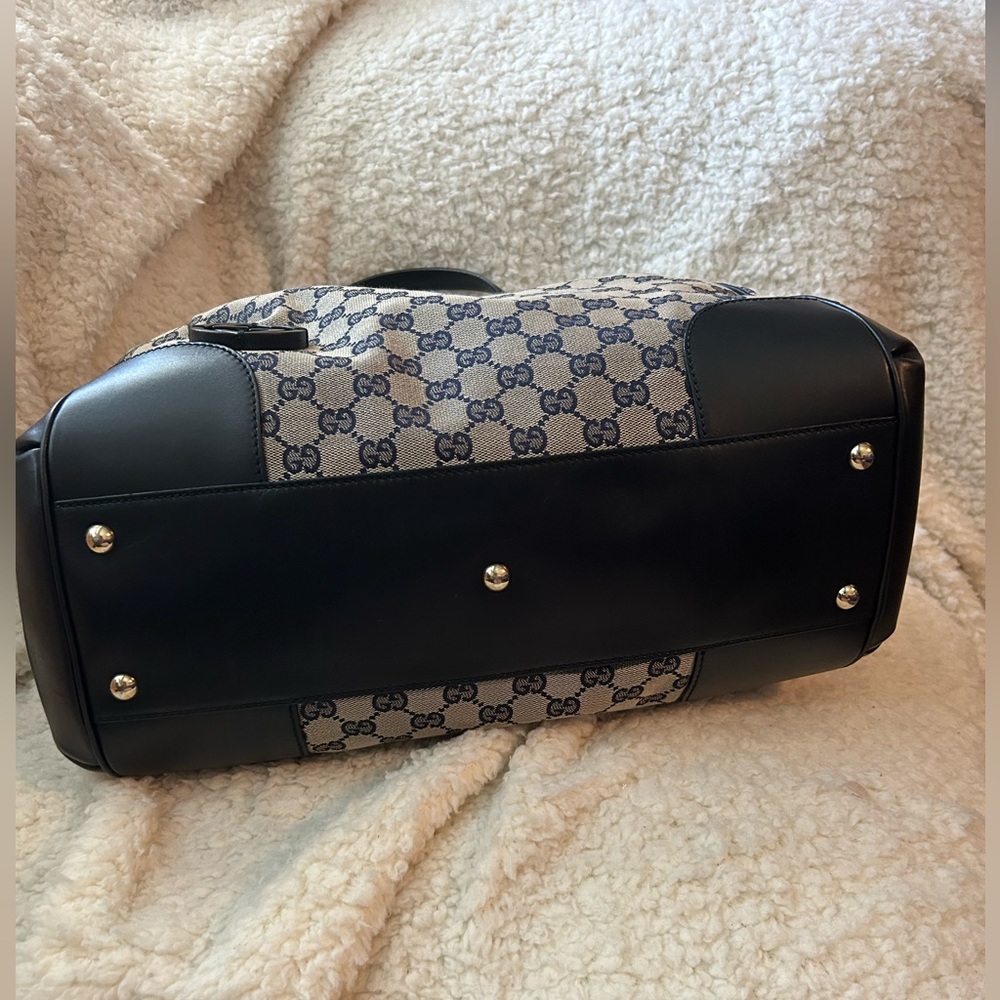 GUCCI  Monogram Medium Brick Lane Tote Navy - Picture 4 of 13